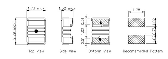 Surface Mount Wire Wound Inductor Shapes and Dimensions