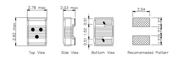 Surface Mount Wire Wound Inductor Shapes and Dimensions